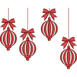 Matriz De Bordado Bolas De Natal Com Laços