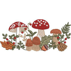 Matriz De Bordado Arranjo De Natal Com Cogumelos 2