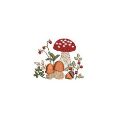 Embroidery Design Christmas Arrangement With Mushrooms..