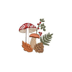 Embroidery Design Christmas Arrangement With Mushrooms..