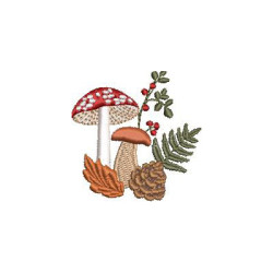 Matriz De Bordado Arranjo De Natal Com Cogumelos 4