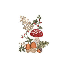 Embroidery Design Christmas Arrangement With Mushrooms..