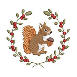 Embroidery Design Frames With Dots And Squirrels