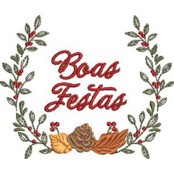 Matriz De Bordado Guirlanda De Natal Boas Festas