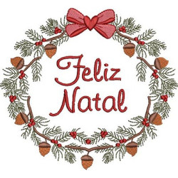 Matriz De Bordado Guirlanda De Natal Feliz Natal
