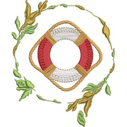 Embroidery Design Seaweed Frame With Buoy