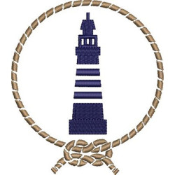 Embroidery Design Frame With Lighthouse