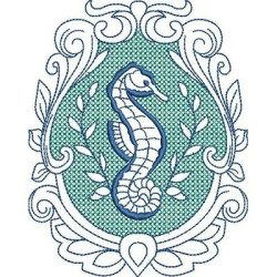 Embroidery Design Seahorse Frame 1