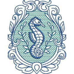 Embroidery Design Seahorse Frame 2