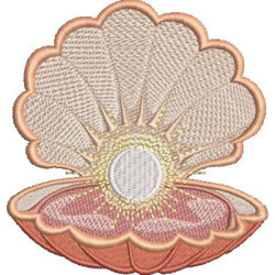 Embroidery Design Shell With Pearl