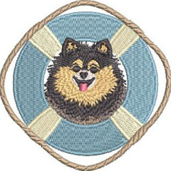Diseño Para Bordado Perro Tipo Spitz Flotador De Pisci..