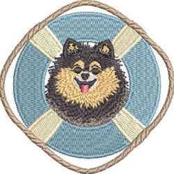 Matriz De Bordado Cachorro Spitz Na Bóia