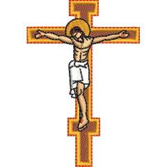 Diseño Para Bordado Cruz Ortodoxa De 12 Cm..