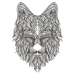 Embroidery Design Wolf Redwork