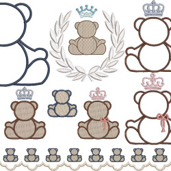 Diseño Para Bordado Paquete De Oso De Silueta