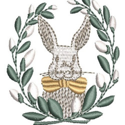 Diseño Para Bordado Conejo En El Marco 1