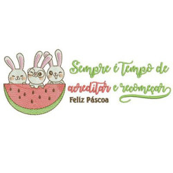 Embroidery Design Bunnies With Easter Message 1