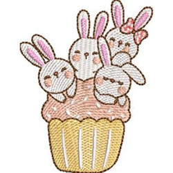 BUNNIES IN CUPCAKE