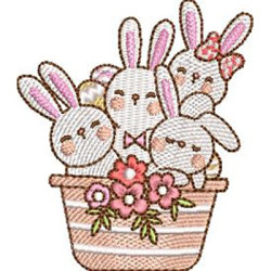 Embroidery Design Bunny Basket