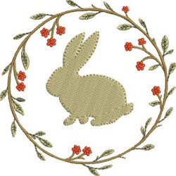 Embroidery Design Rabbit In The Daisy Frame