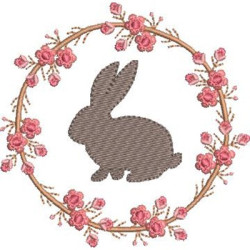 Embroidery Design Rabbit In The Daisy Frame 2