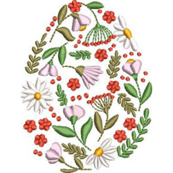 Matriz De Bordado Ovo Floral 1