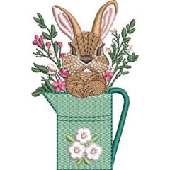 Embroidery Design Rabbit In A Teapot..
