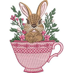 Embroidery Design Rabbit In A Cup..