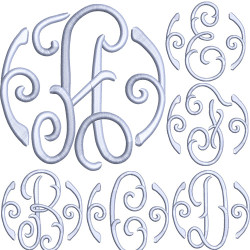 Matriz De Bordado Pacote Alfabeto 26 Letras Decoradas 10 Cm