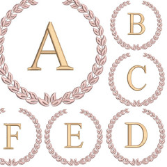 Diseño Para Bordado 26 Marcos De 12 Cm Con Iniciales..