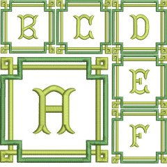 Diseño Para Bordado 26 Iniciales En Marco De 10 X 10 C..
