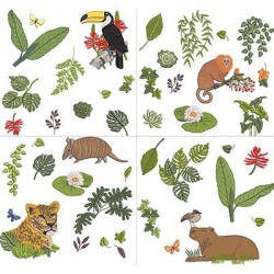 Matriz De Bordado Pacote Animais Do Pantanal Para Almofada 40x40