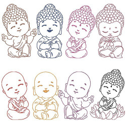 Matriz De Bordado Pacote 10 Budinhas Cute Contornados