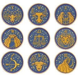 Diseño Para Bordado Paquete 12 Signos Del Zodiaco