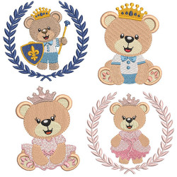 Matriz De Bordado Pacotes Urso Príncipe E Ursa Princesa