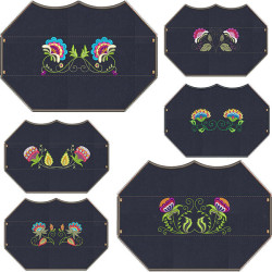 3D EMBROIDERED FINISH 7 MASKS FLORAL