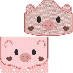 Embroidery Design Kit Bag And Masks Piggy 5 Sizes