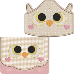 Embroidery Design Kit Bag And Masks Owl 5 Sizes