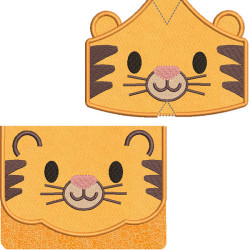 Diseño Para Bordado Kit Bolsa Y Mascarillas Tigre 5 Tamaños