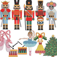 Embroidery Design Pack Of 10 Nutcracker Patterns..