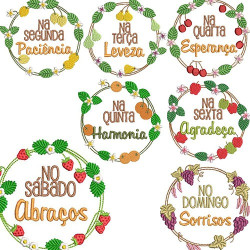 Diseño Para Bordado Paquete Semanal Guirnalda De Frutas