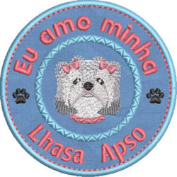 Matriz De Bordado Eu Amo Minha Lhasa Apso