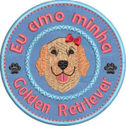 Matriz De Bordado Eu Amo Minha Golden Retriever