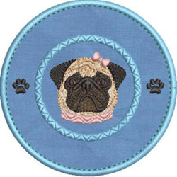 Embroidery Design I Love My Pug 3