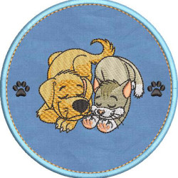 Embroidery Design Dog And Cat To Customize