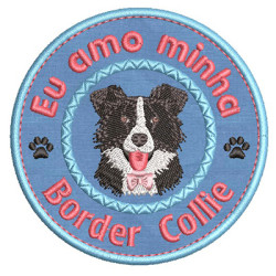 Embroidery Design I Love My Border Collie 2