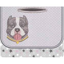 Diseño Para Bordado 2 Bolsa Pantalón Higiénico Pet American Bully