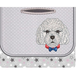 Diseño Para Bordado 2 Bolsa Pantalón Higiénico Pet Poodle