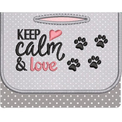 Embroidery Design Support Hygienic Bag Pet Keep Calm