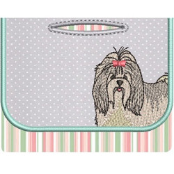 Diseño Para Bordado Bolsa Pantalón Higiénico Lhasa Apso 2